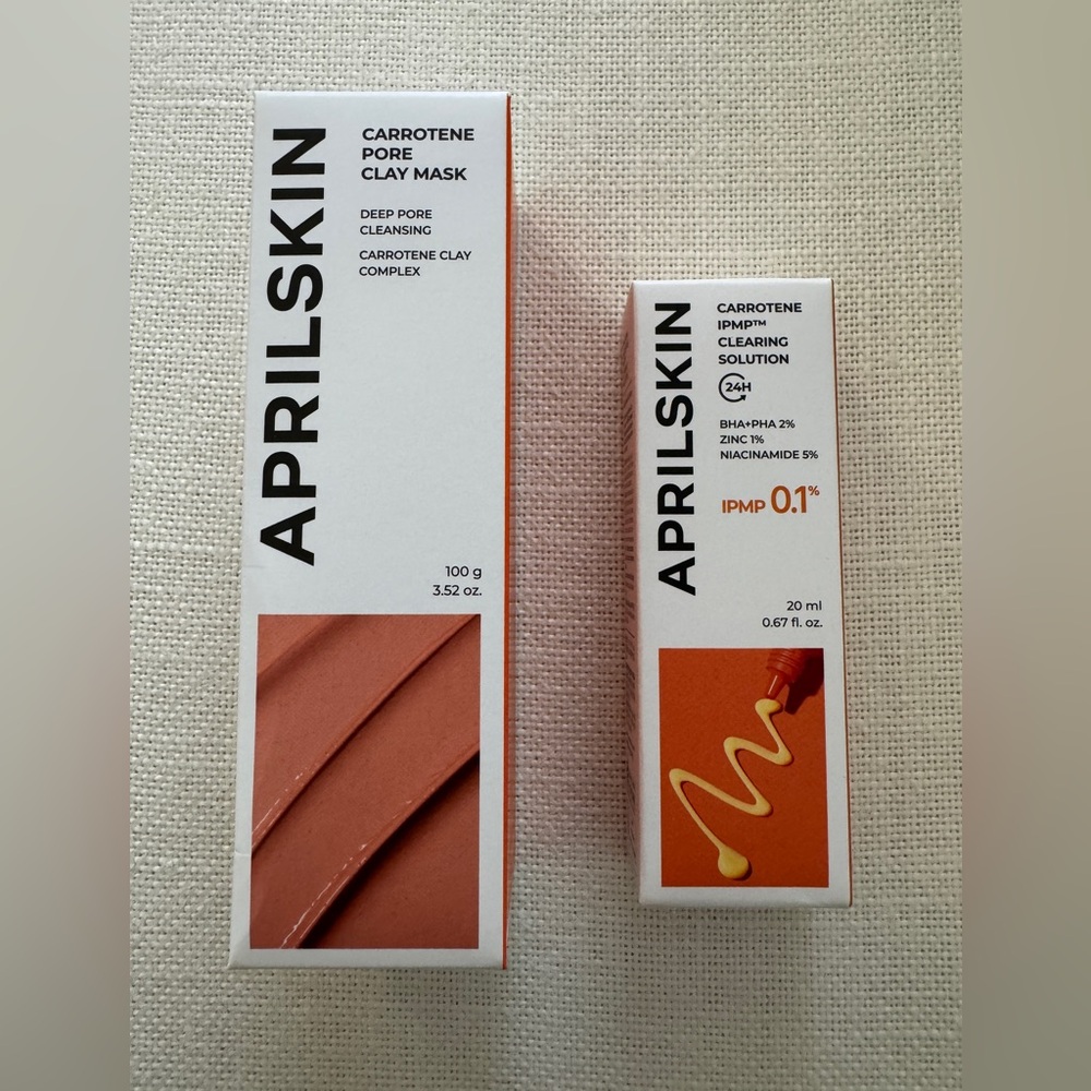 Carrotene Clay Mask and IPMP Clearing Solution Set - NEW and full size